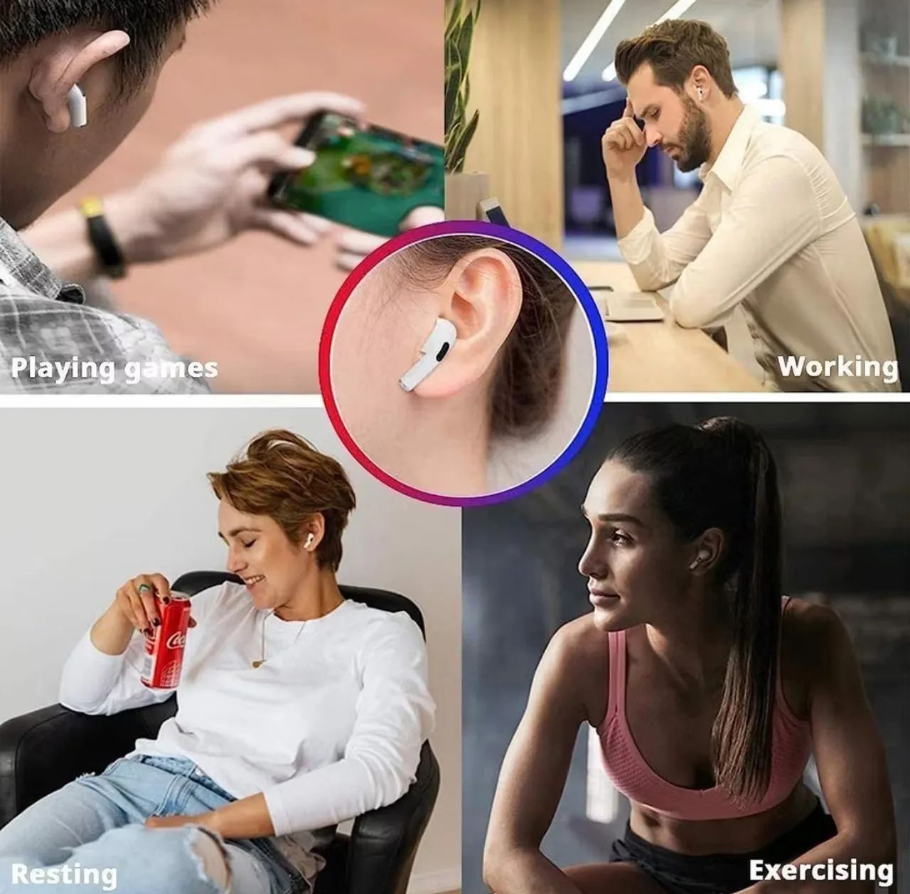 Fone De Ouvido Inpods 13 Bluetooth Sem Fio Com Microfone Fones esportivos Adequado Branco - Foto 4