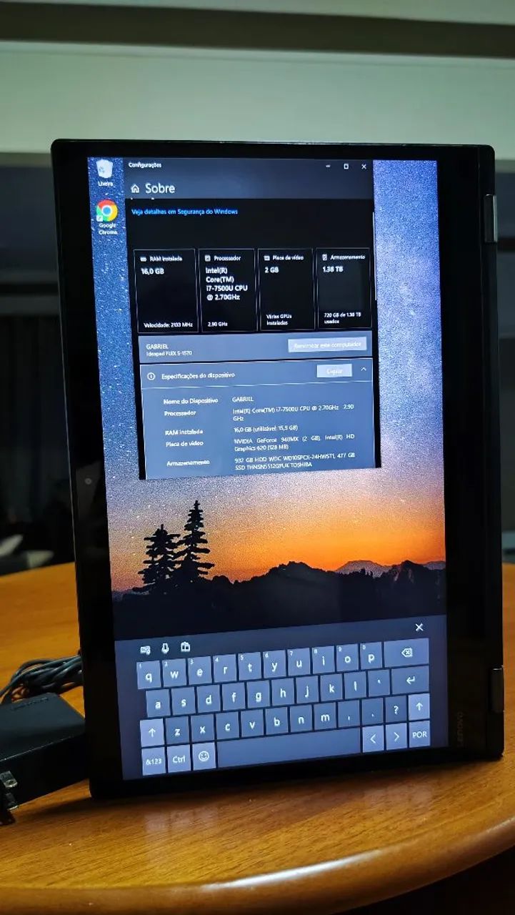 Notebook Lenovo Tela Touch 4K Flex 1570 i7 16Gb RAM 512Gb SSD e 1Tb Ñ Dell Asus Msi Acer - Foto 4