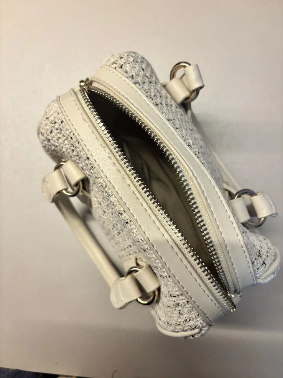 Bolsa de mão Zara. estruturada em tecido - Foto 4