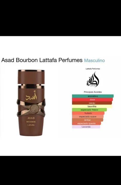 Perfume Asad Bourbon Lattafa Masculino Novo ORIGINAL 