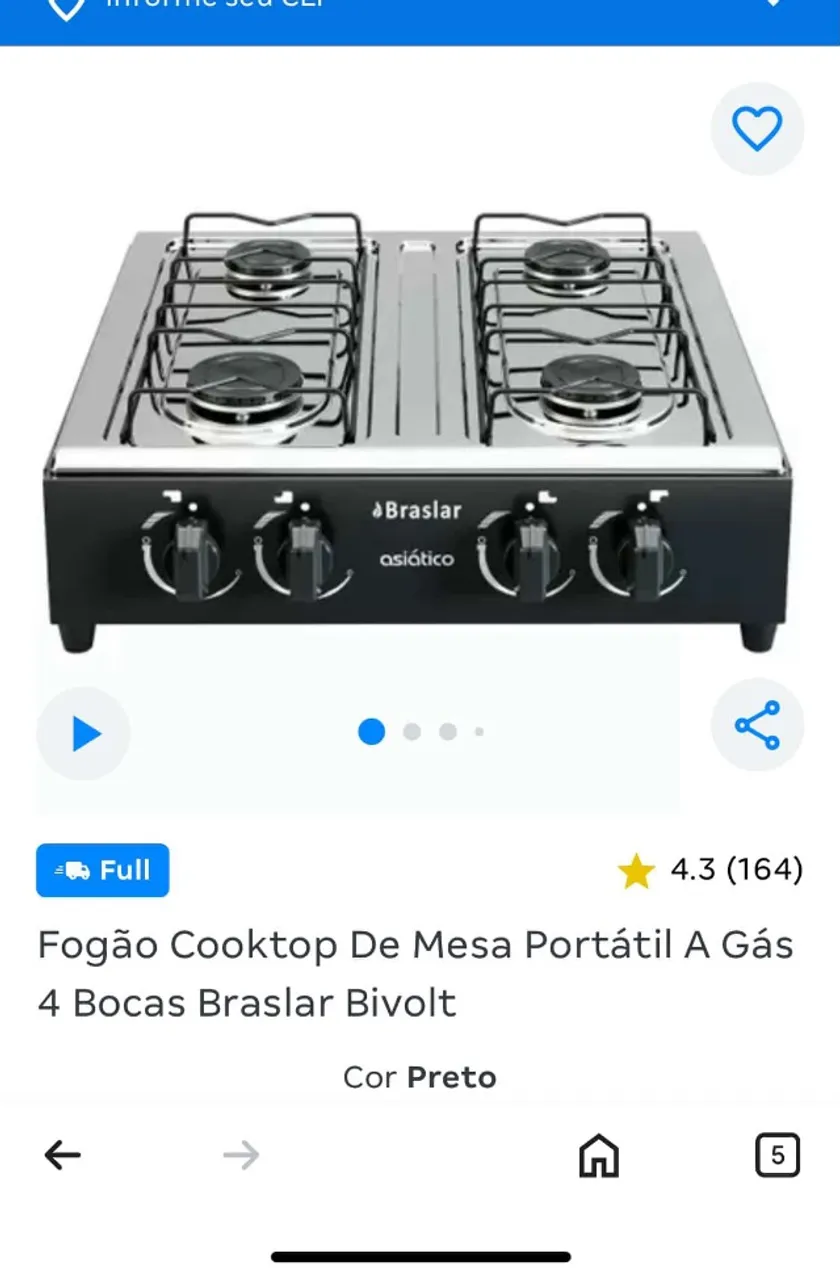 Fogão de mesa