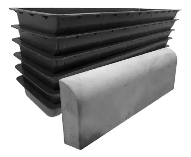 10 Formas Plásticas Para Guia Meio Fio Cimento 80x25x8cm Guia De Rua