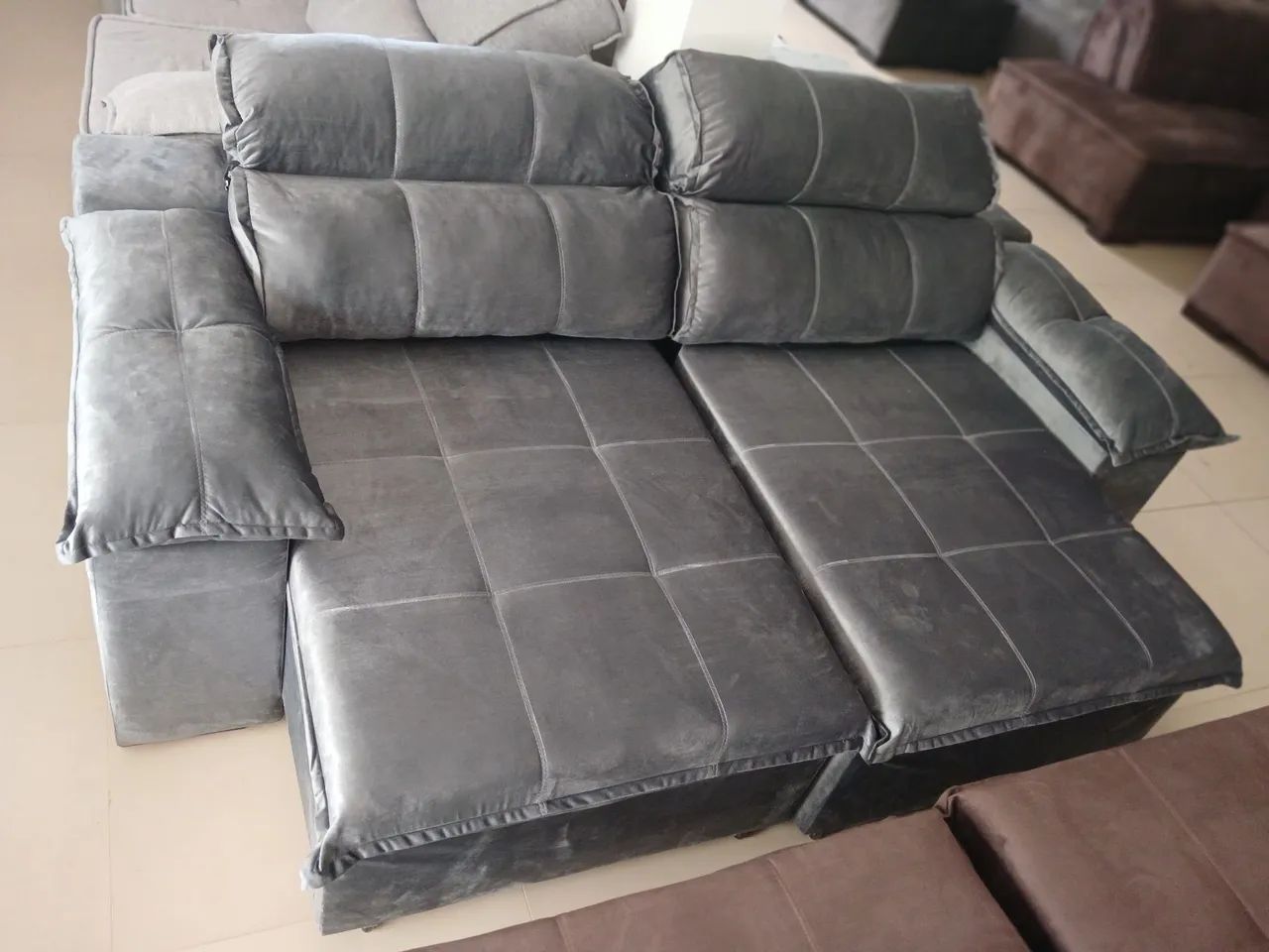 Sofá Cinza Modular Confortável - Novo  - Foto 4