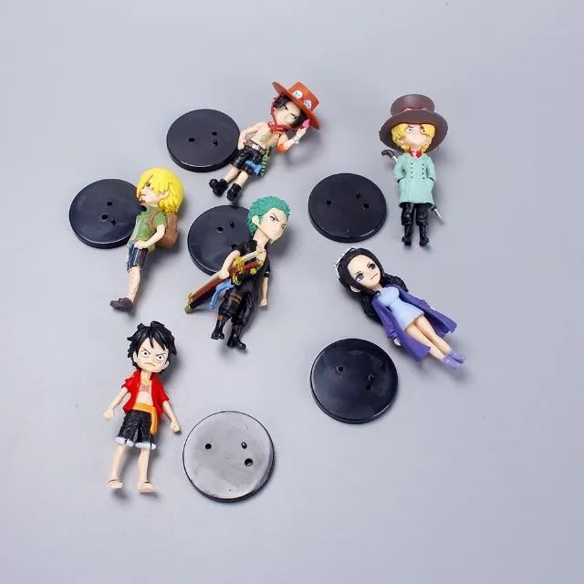Bonecos Coleção One Piece Luffy Zoro Sabo Ace 6pcs - Foto 3