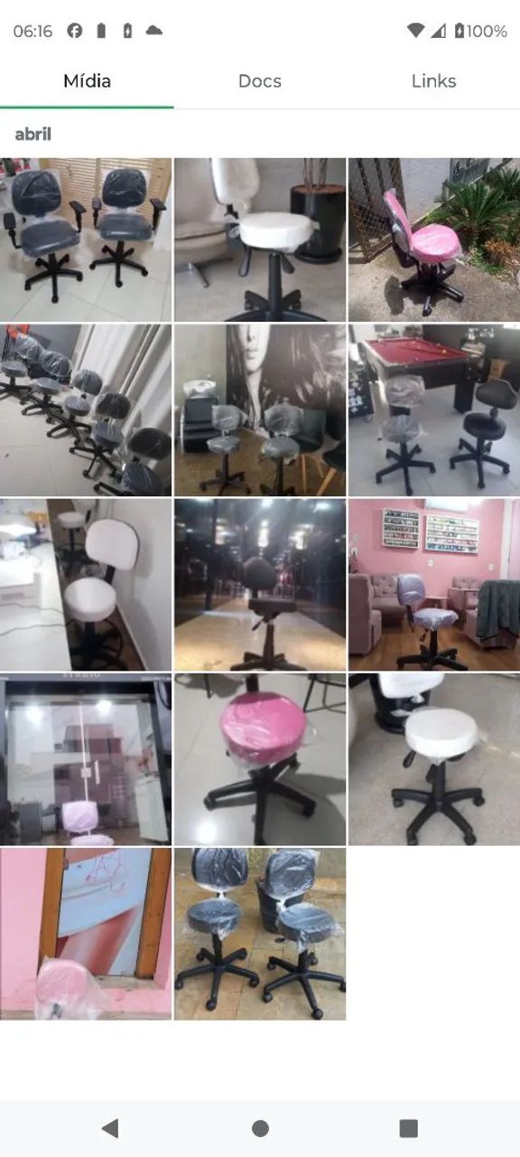 Cadeiras mocho giratórias novas e usadas