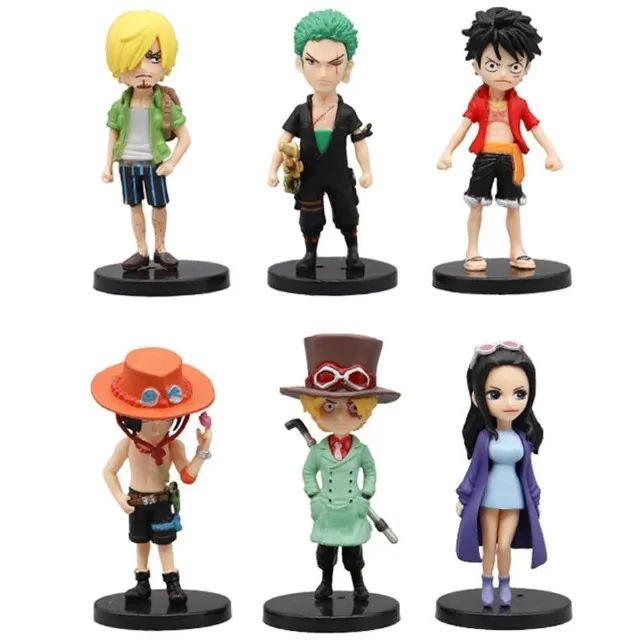 Bonecos Coleção One Piece Luffy Zoro Sabo Ace 6pcs