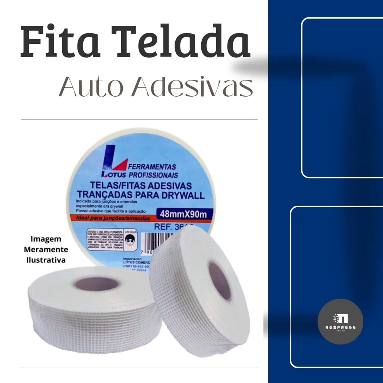 Fita Telada Autoadesiva para Drywall 48mmx90m