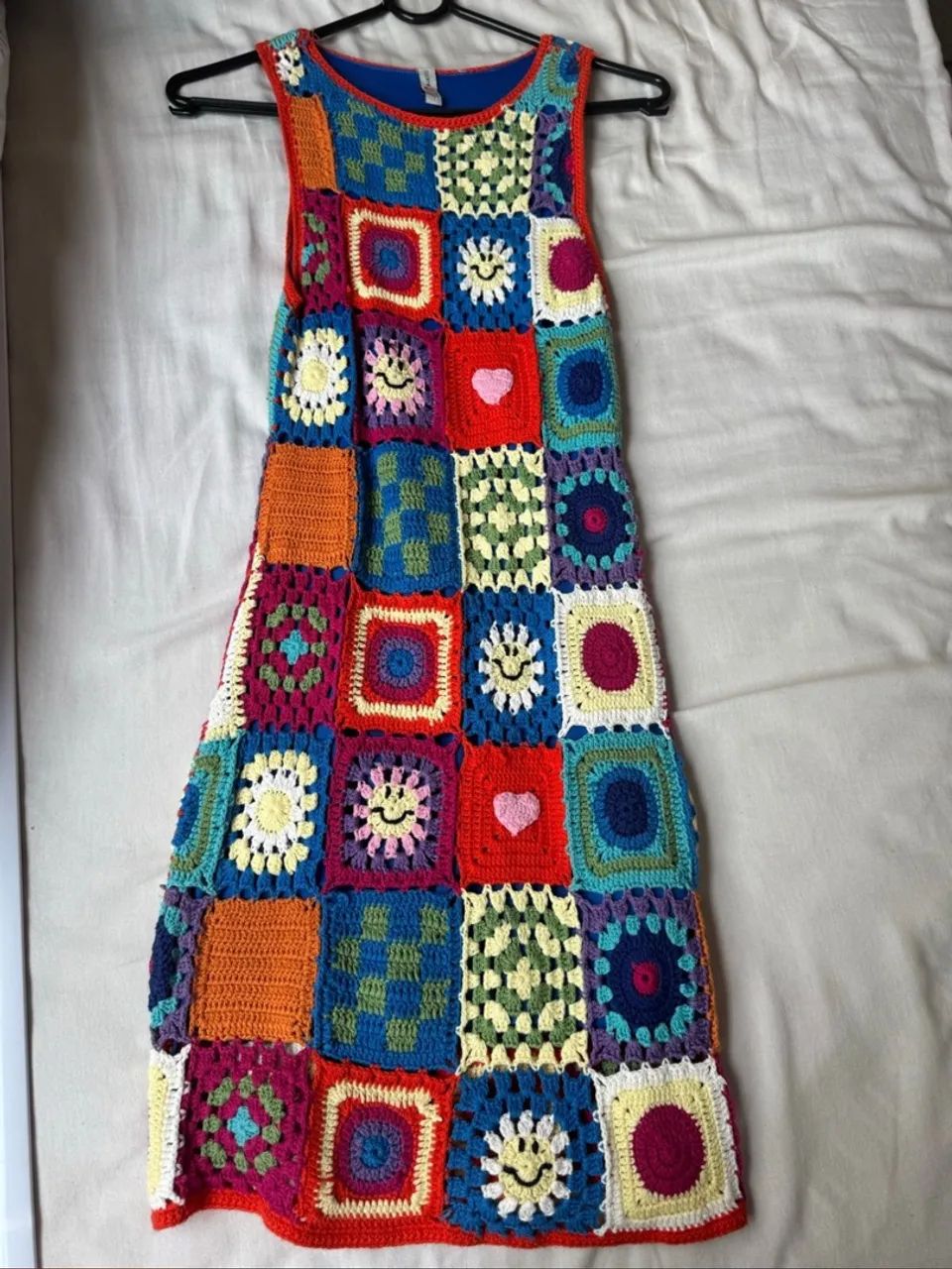 Vestido de Crochê Colorido - Estilo Boho Chic