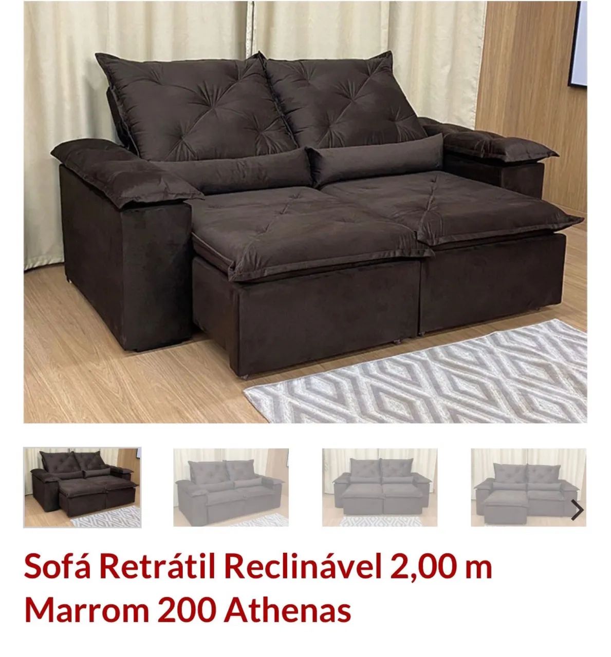 Sofá retratil reclinável Athenas 2,30 mts