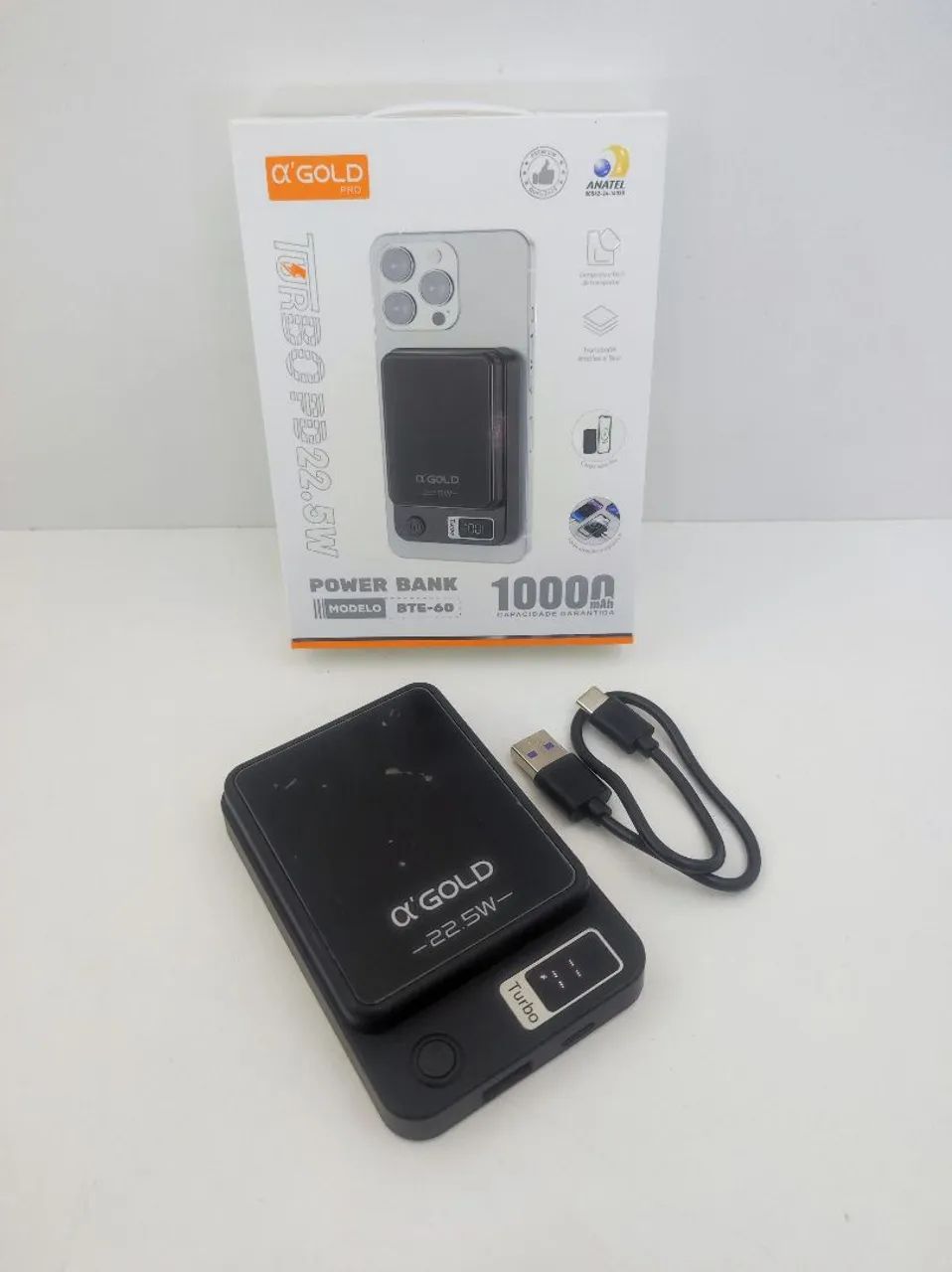 Carregador Portátil 10000mAh Turbo indução usb