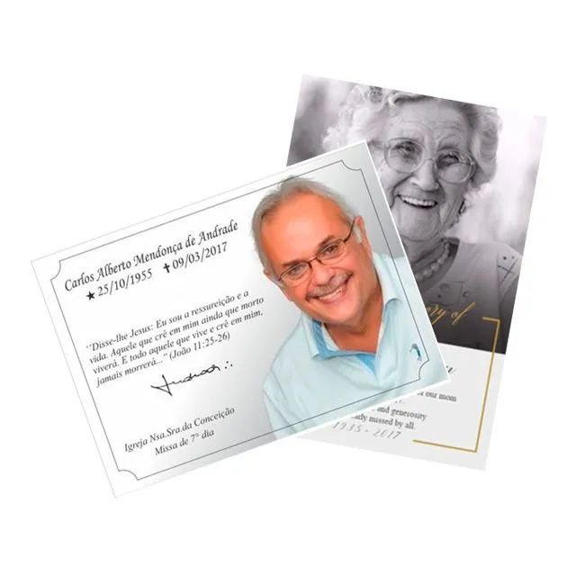 Santinhos com foto para missa de setimo dia  - Foto 2