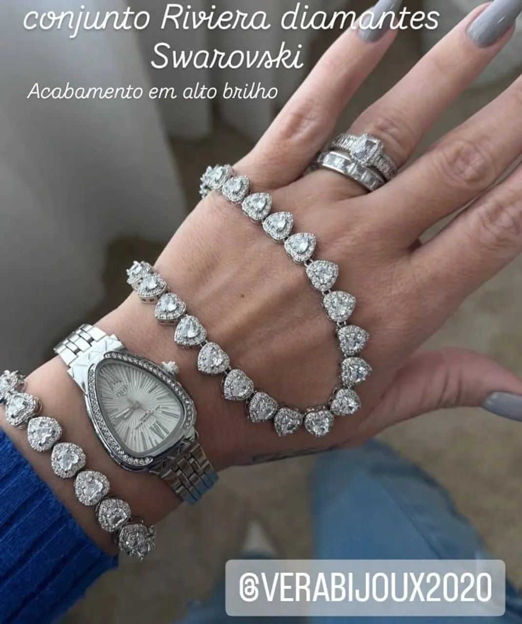 CONJUNTO RIVIERA EM DIAMANTES SWAROVSKI  - Foto 4