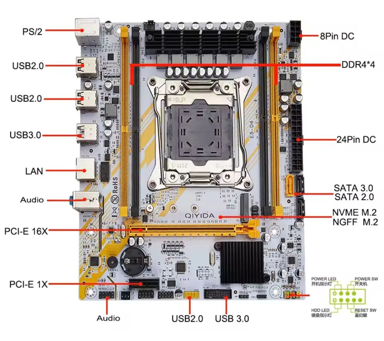 Placa mãe xeon x99 nova64317905289730121