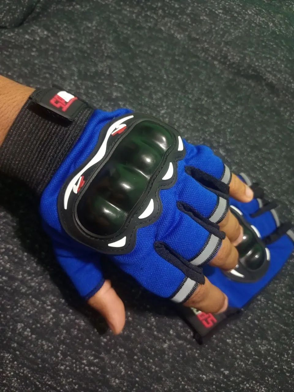 Luva De Moto Respirável Metade Dos Dedos, Luva Motoqueiro 