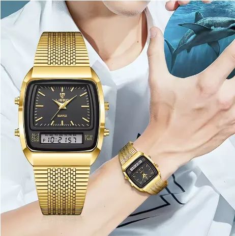 Relógio  de aço dourado masculino Liebig Skmei