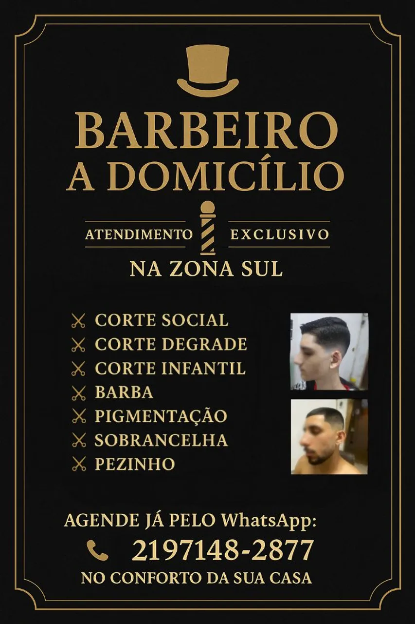 Barbeiro a Domicilio - Exclusivo Zona Sul! RJ