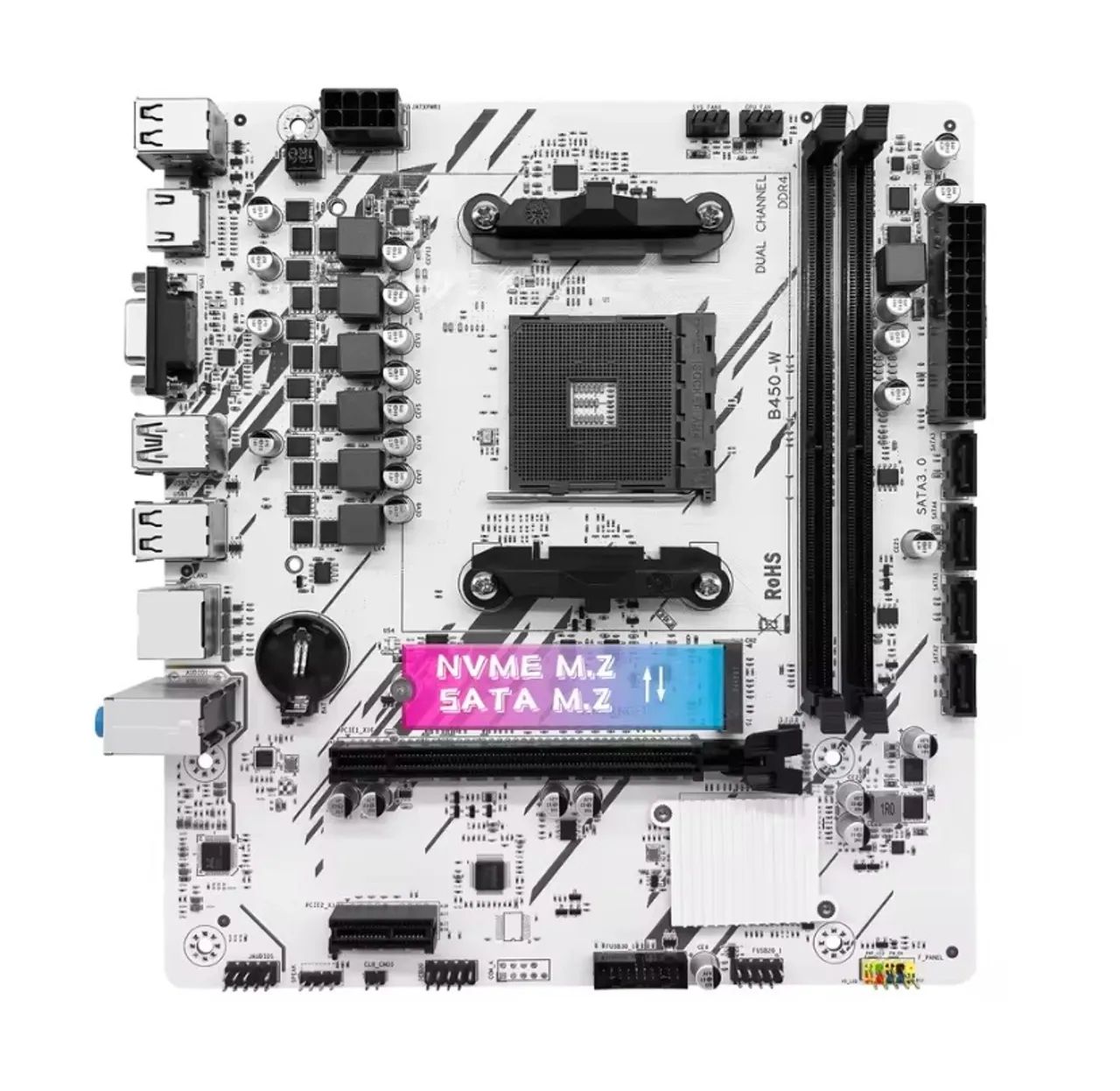 Placa mãe Zsus Am4 Amd B450 Ddr4 M.2 Nvme Branco - Foto 2