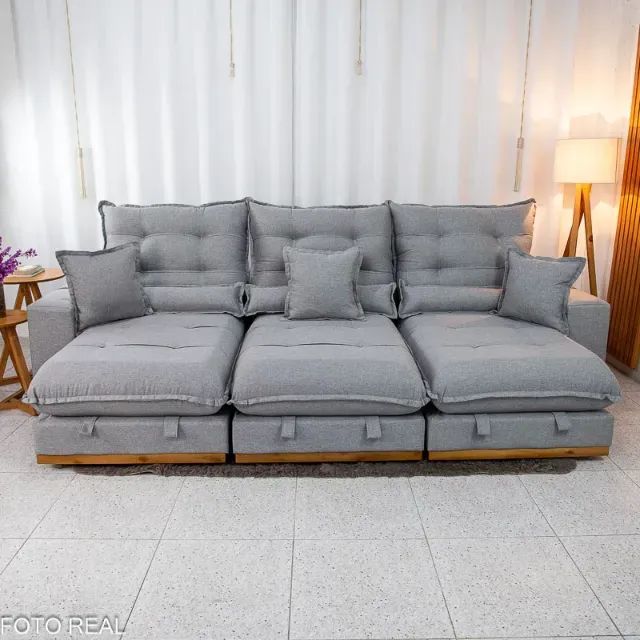 Sofá Retrátil Reclinável Mônaco 3.20m Linho RF - Foto 4