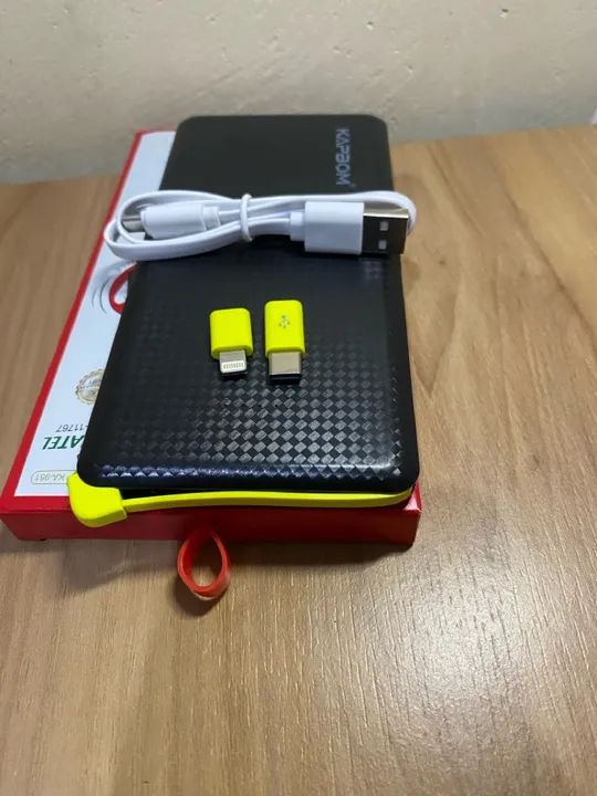 Carregador Portátil 10000mAh + Cabos para iPhone e Android até duas carga completa  - Foto 3
