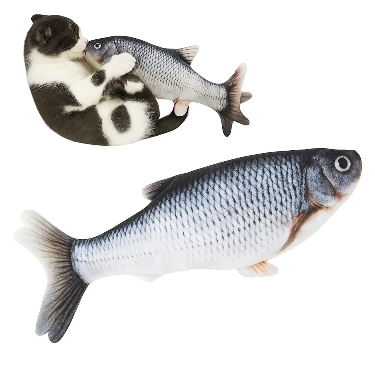 Peixe de brinquedo interativo para gatos