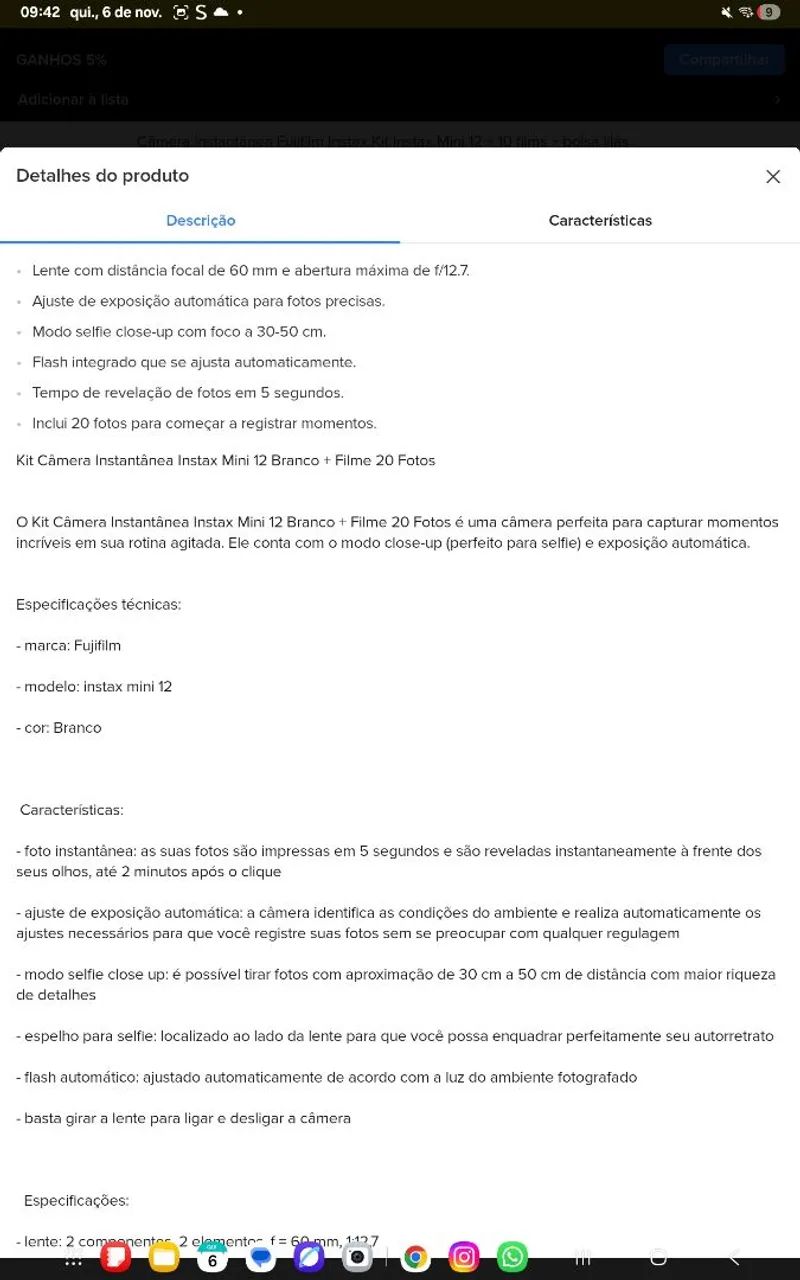 CAMERA INSTAX MINI 12 BRANCA - Foto 3