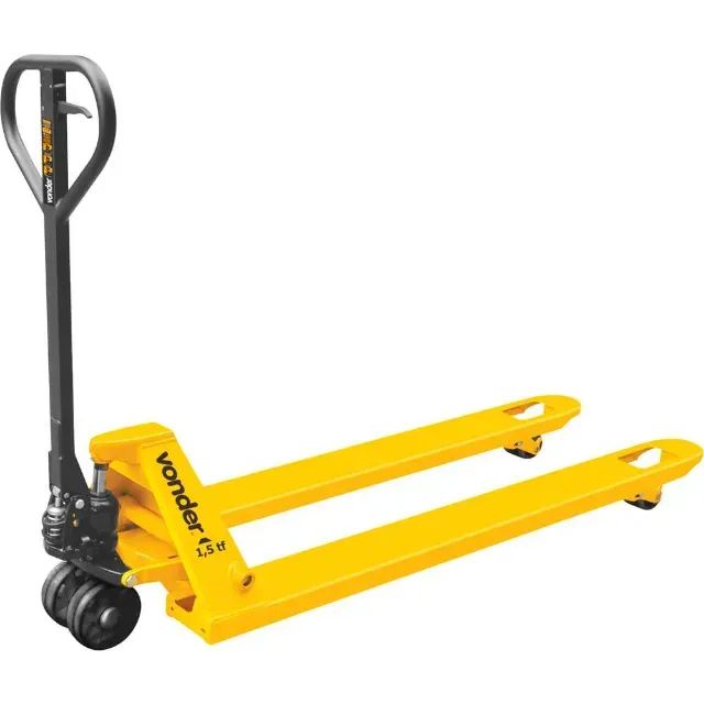 Paleteira hidráulica, 1,5 tonelada (1,5 tf), 1.150 mm x 550 mm, roda simples de nylon, PSN