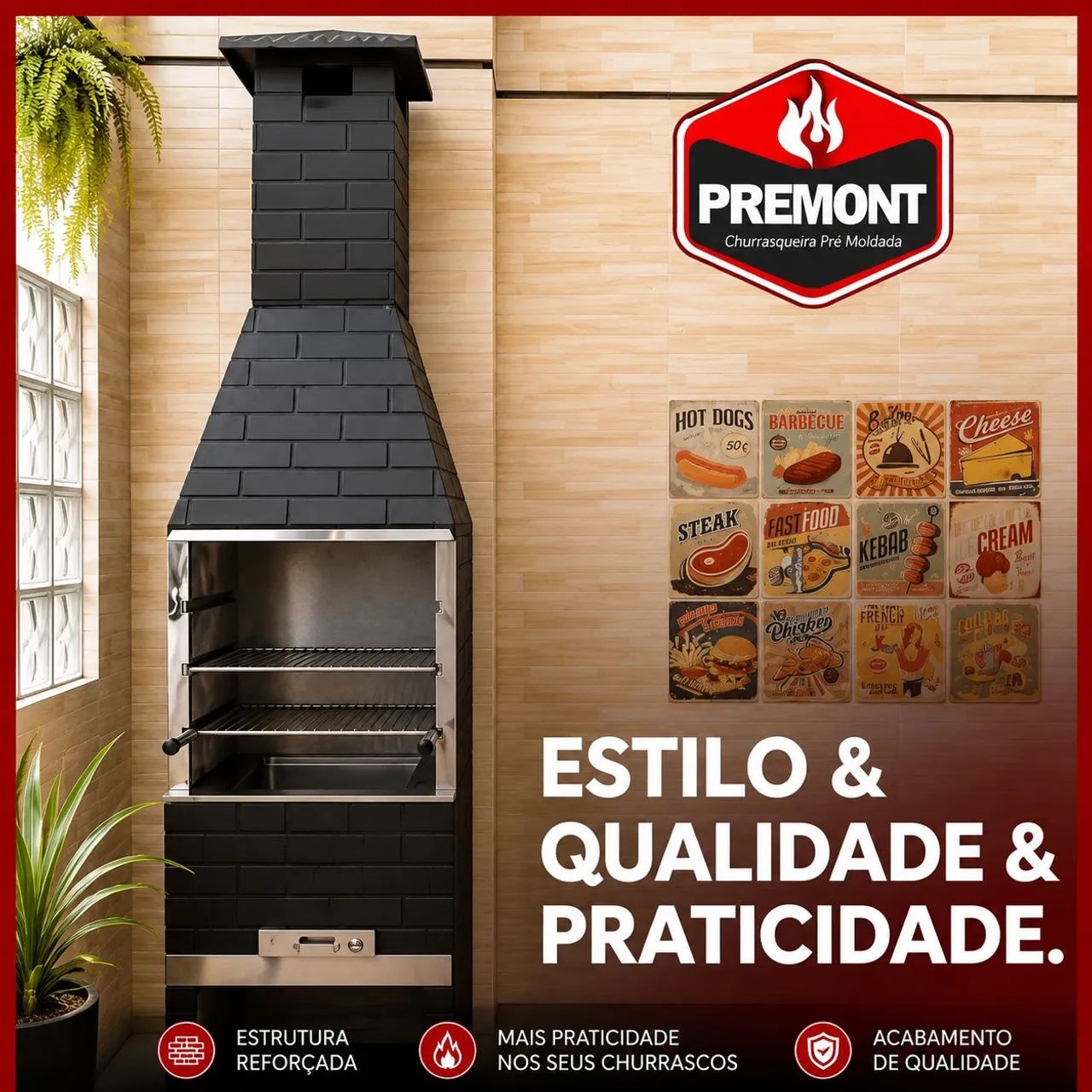Churrasqueira premoldada Premont  - Foto 4
