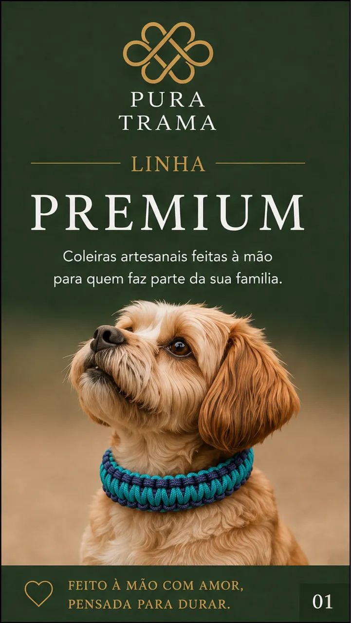 Coleira pet em macramê