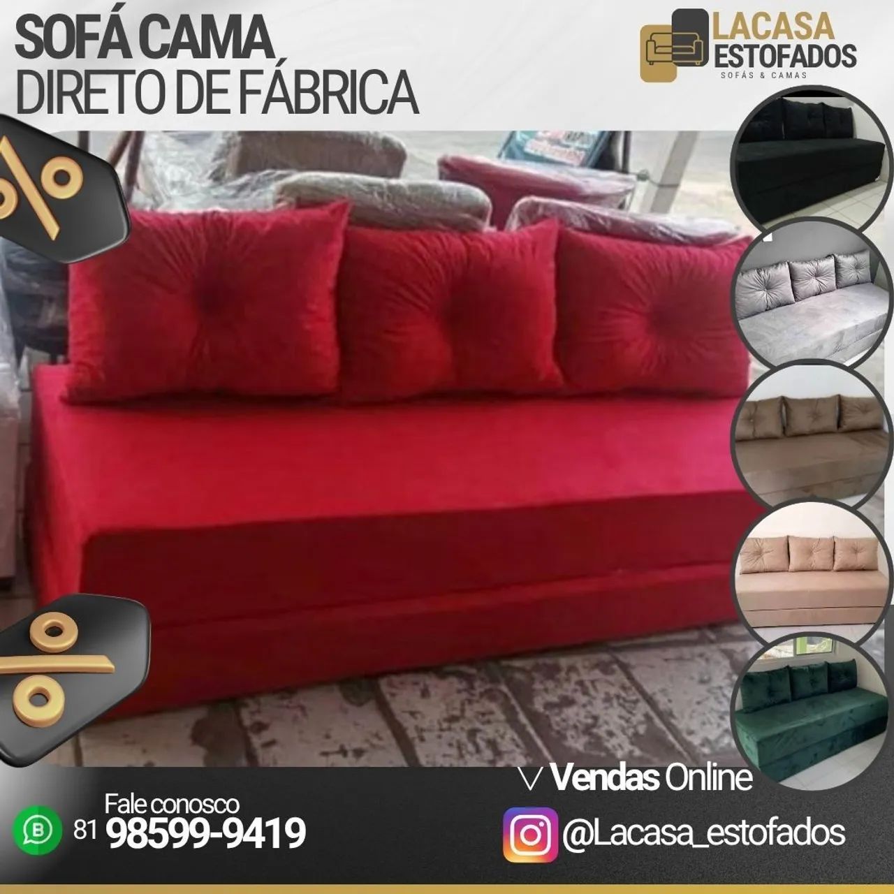 SOFÁ CAMA- TRÊS EM UM 