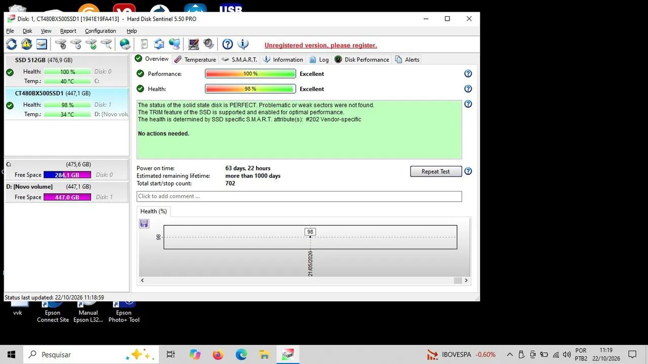 SSD original 480 GB crucial ( USADO ) - Foto 5