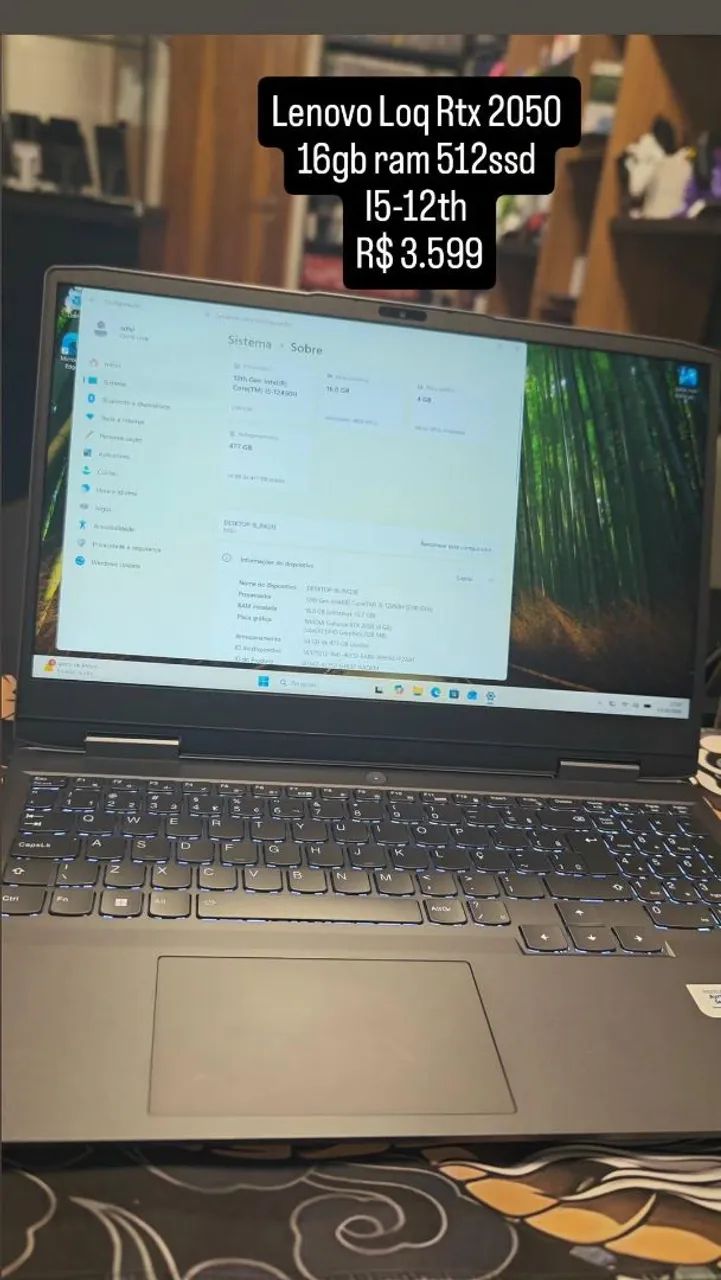 Notebook gamer Loq Rtx 2050 