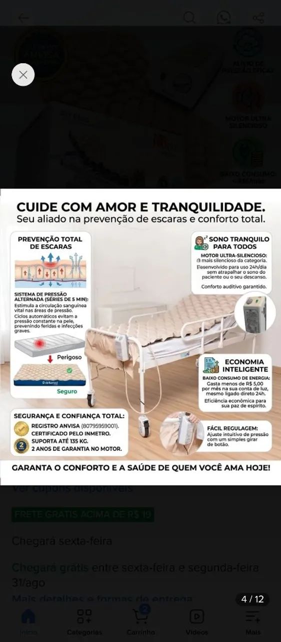  Colchão Pneumático Anti-Escaras Air Plus 127V - Foto 5