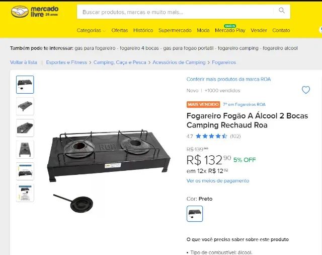 Fogão a Álcool 2 bocas - Foto 5