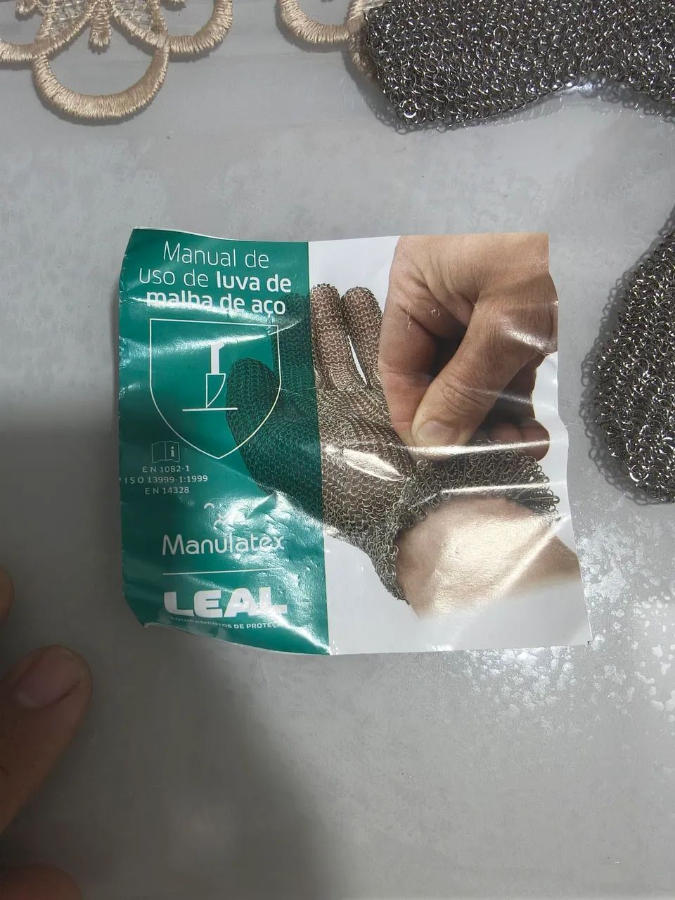 Luva Malha de Aço Manulatex G Leal - Foto 2