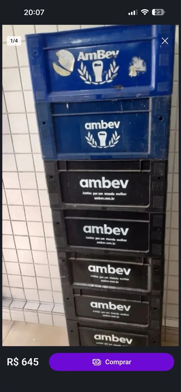 Vasilhames de litrinho Ambev