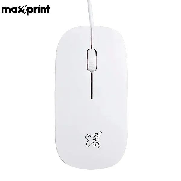 Mouse com Fio Optico USB 1200 DPI Ergonomico para PC e Notebook Branco - Maxprint Surface