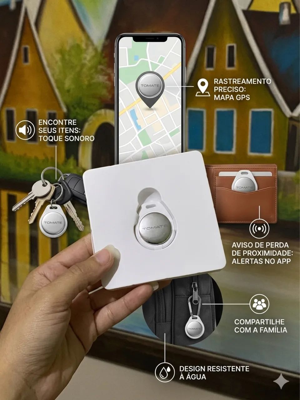 Air Tag Inteligente Tomate Localizador Bluetooth Para Chaves e Bolsa - Foto 2