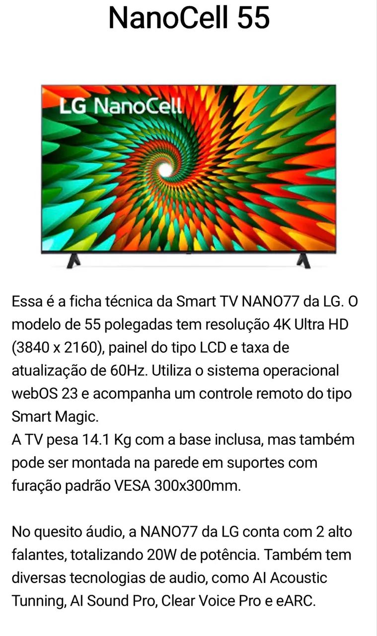 TV LG 55? Nano cell  - Foto 4