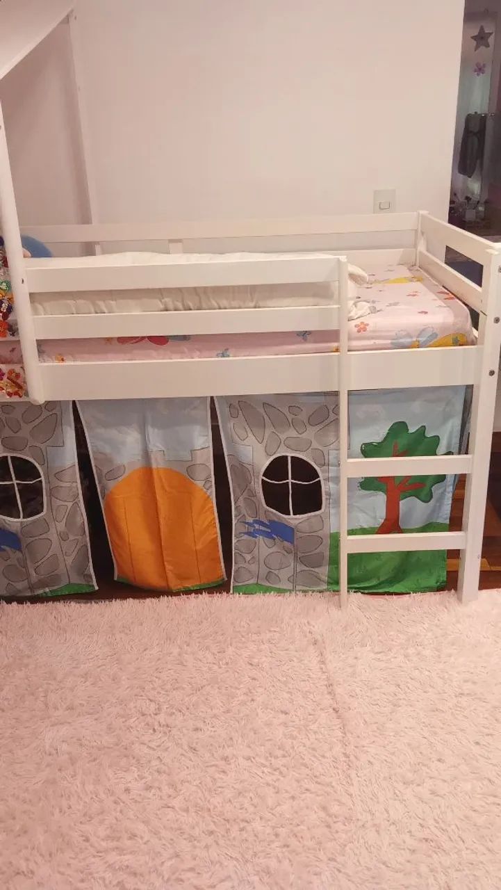Cama com escorregador e telhado  - Foto 2