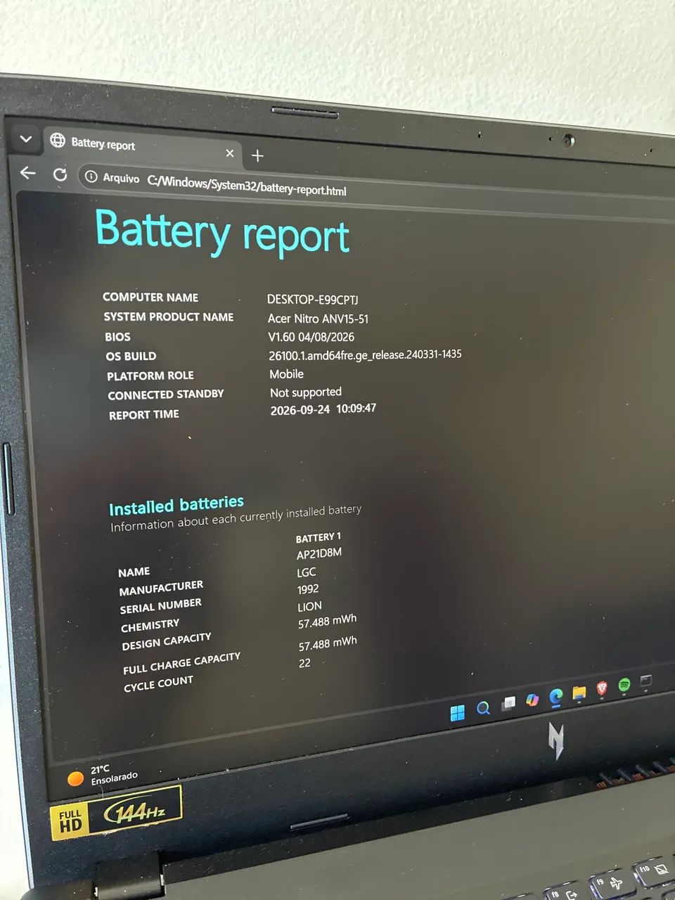 Notebook Acer Nitro V15 - I5 13420H RTX 2050 8 GB - Foto 4