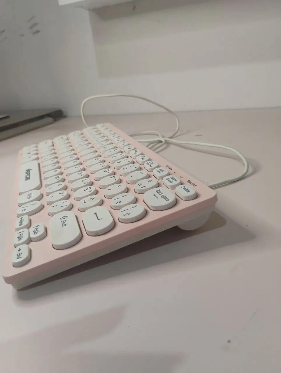 Teclado Rosa Com Branco  - Foto 4