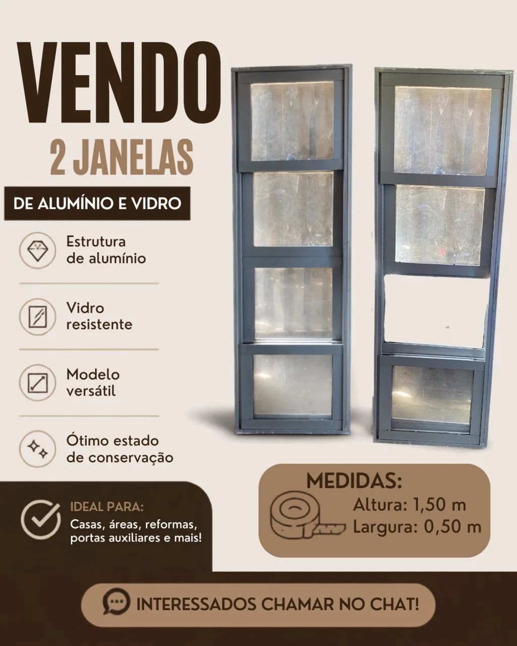 JANELAS DE VIDRO E ALUMÍNIO