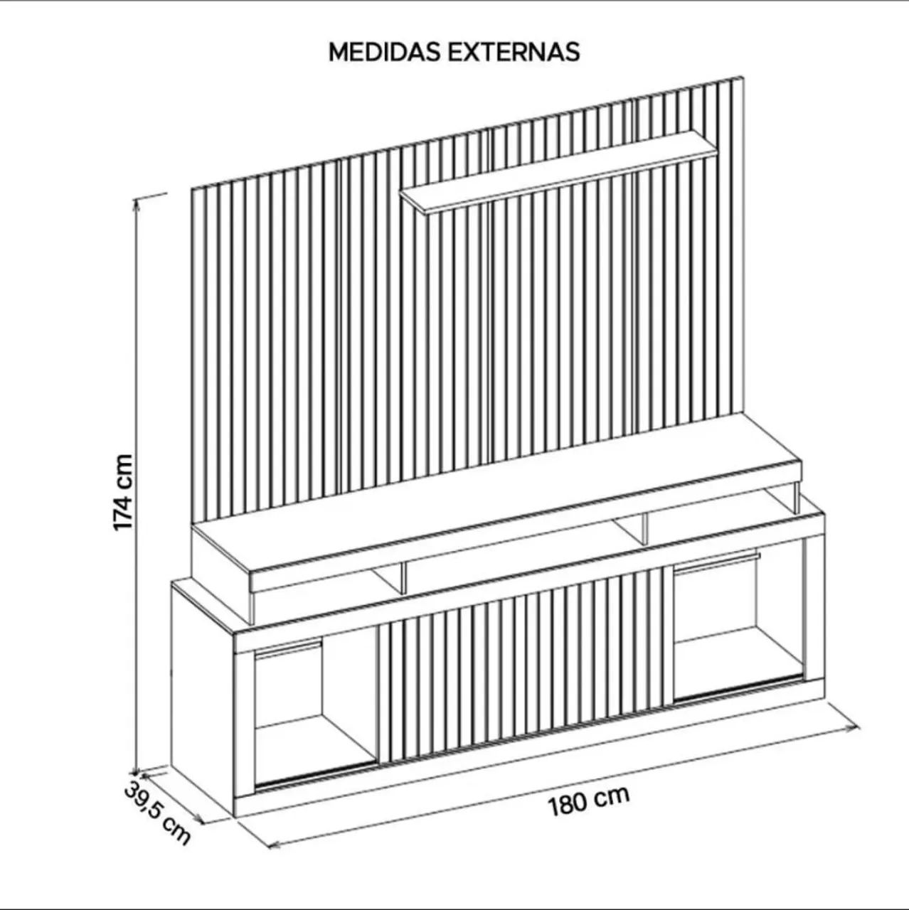 Rack Com Painel Para TV até 65 Polegadas Life Marrom Caemmun<br> - Foto 5