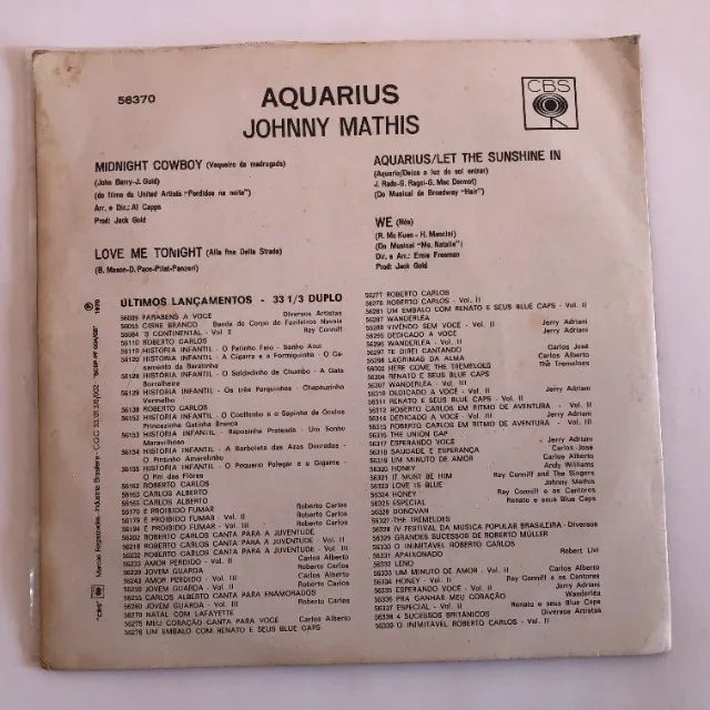 Johnny Mathis: Aquarius (1970) + Love Story (1971) - 2 Discos Vinil Compactos - Foto 5
