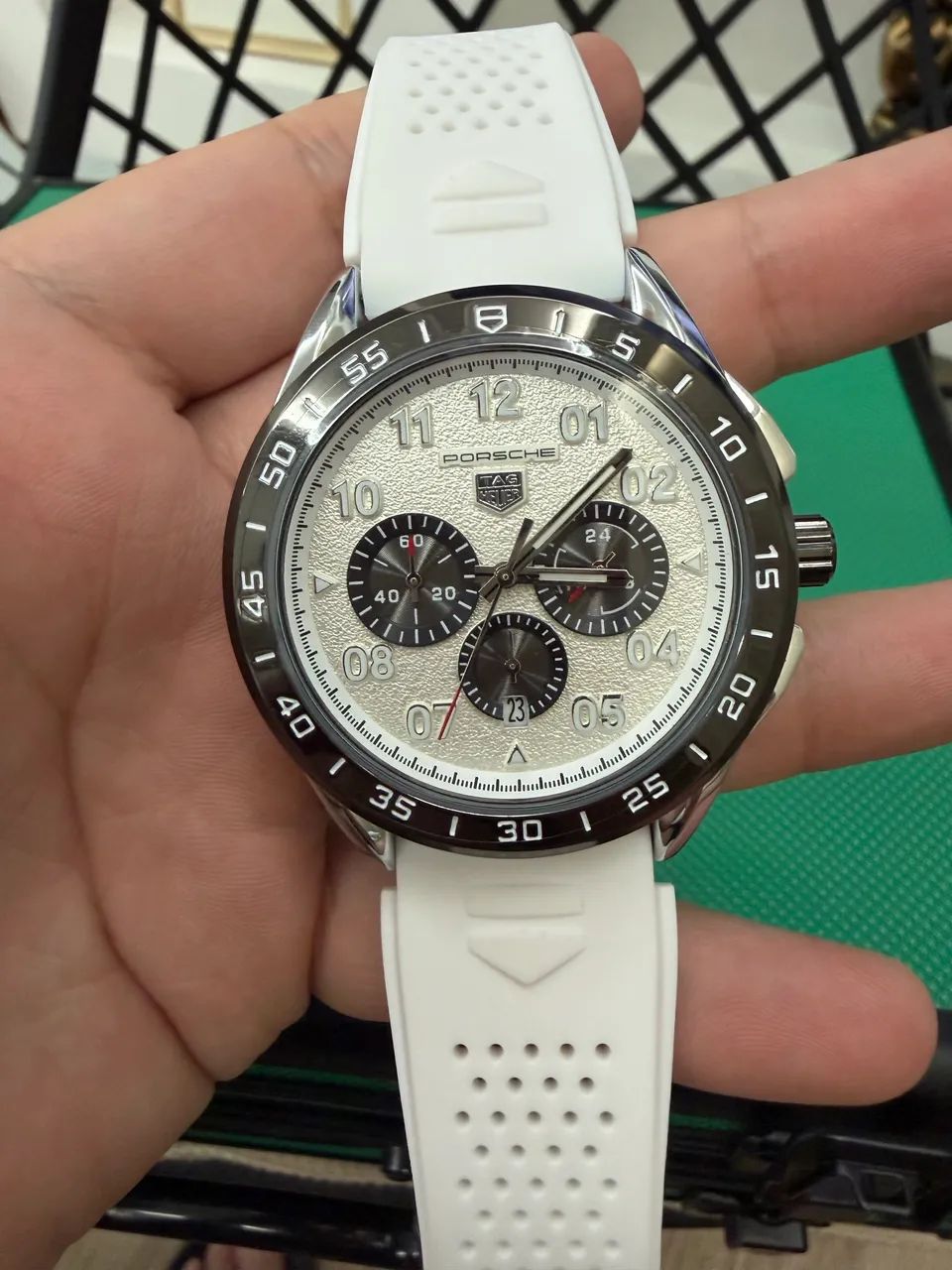 Relógio Tag Porshe Branco 
