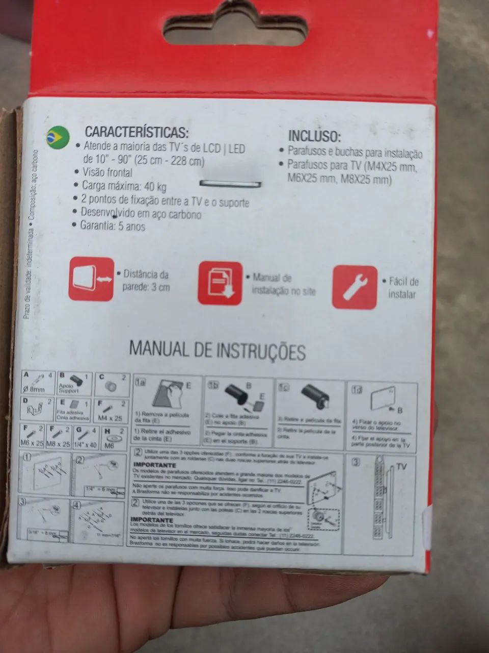 Suporte TV fixo até 90 polegadas - Foto 5