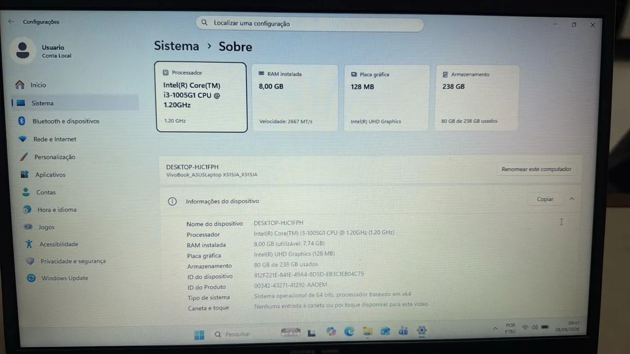 Notebook Asus i3 10 geração 240ssd 15? - Foto 4