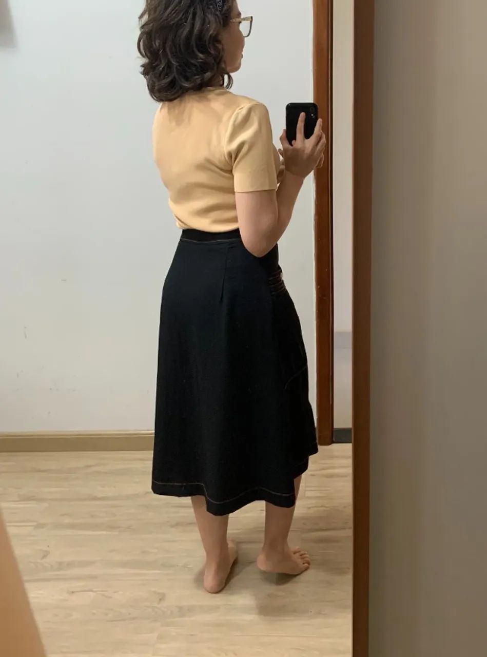 Saia midi A preta - Foto 4