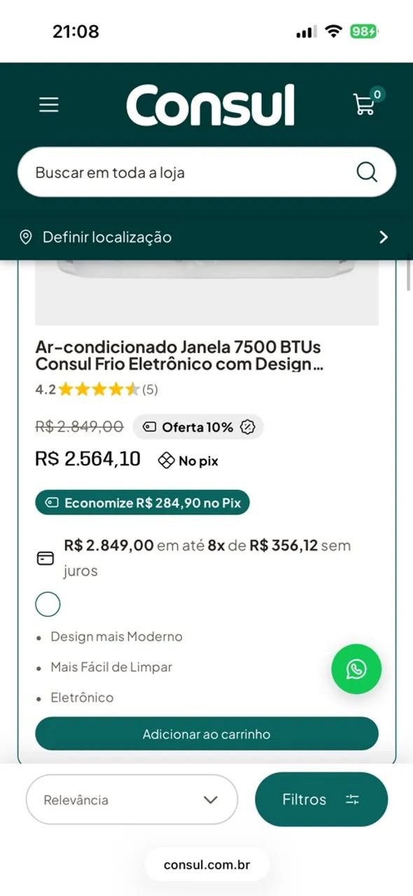 Ar condicionado janela Consul - Foto 3
