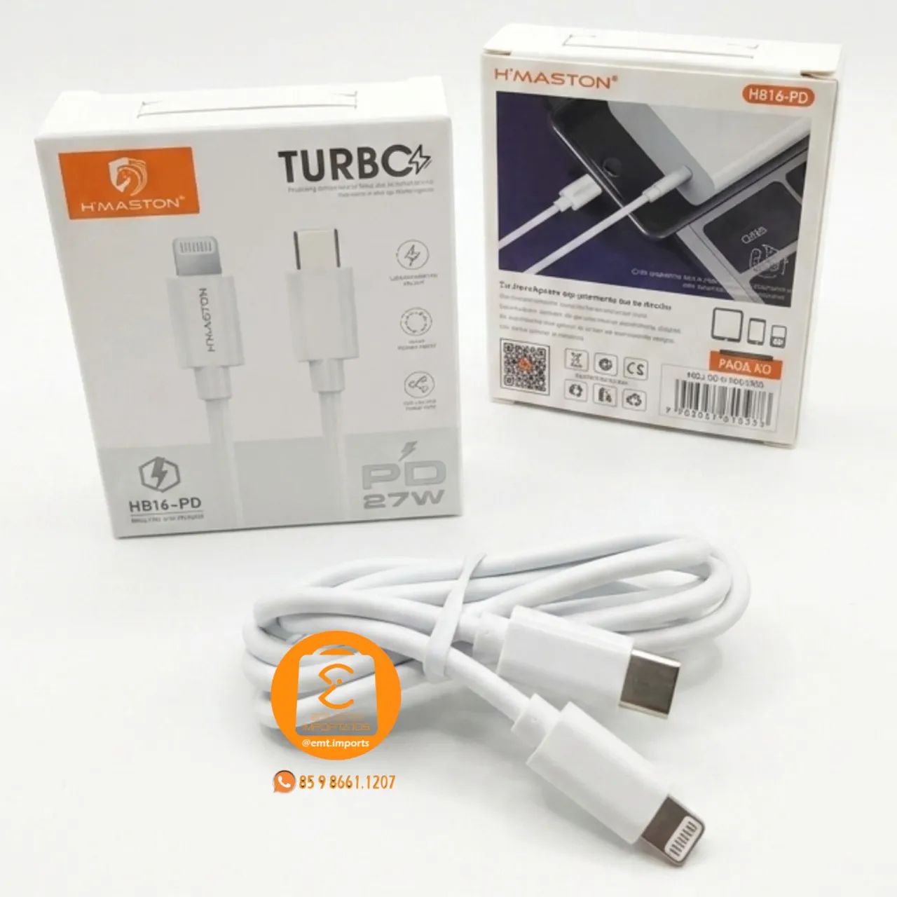 PD TURBO 27W cabo Tipo-C para Lightning / iPhone de 1 Metro